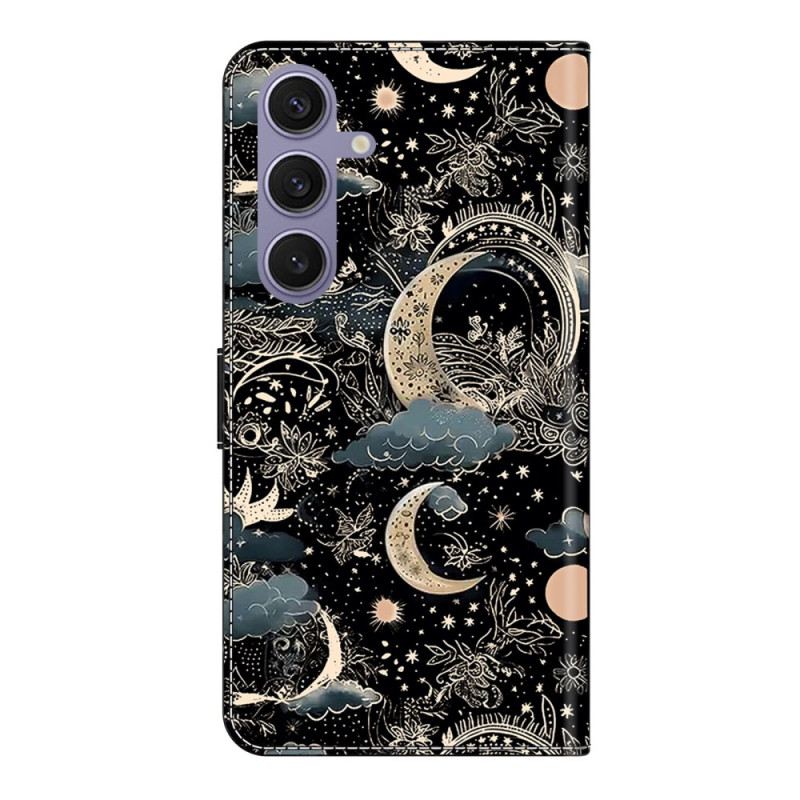 Lederhüllen Samsung Galaxy S25 Plus 5g Handyhülle Mondmuster