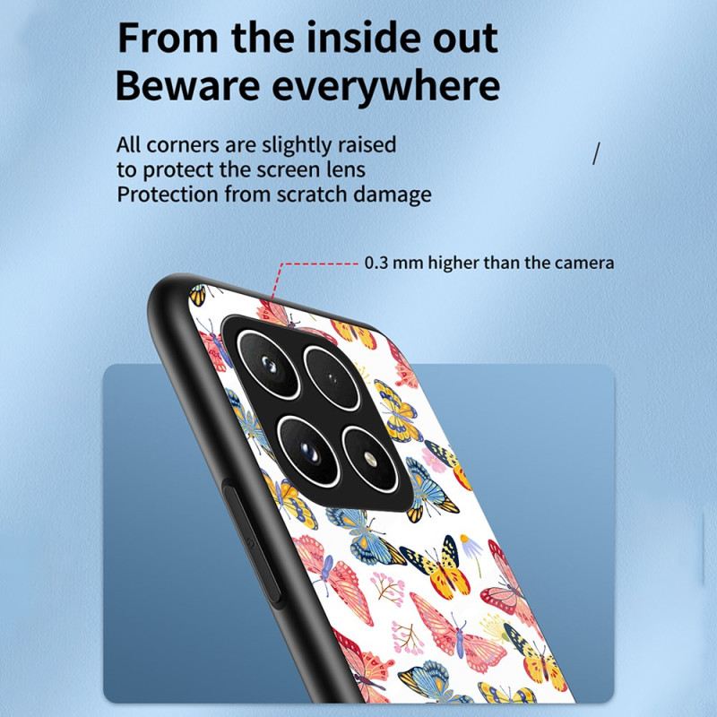 Hülle Xiaomi 17 Gehärtetes Glas Mit Schmetterlingsmuster