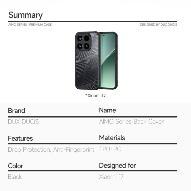 Hülle Xiaomi 17 Handyhülle Aimo-serie Dux Ducis