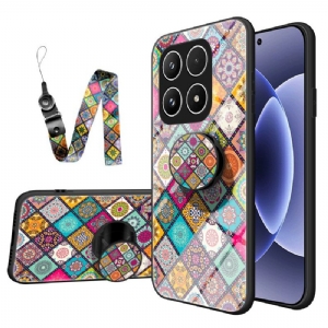 Hülle Xiaomi 17 Patchwork-ständer Mit Tragegurt