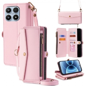 Lederhüllen Für Xiaomi 17 Geldbörse Mit Schulterriemen Und Trageband