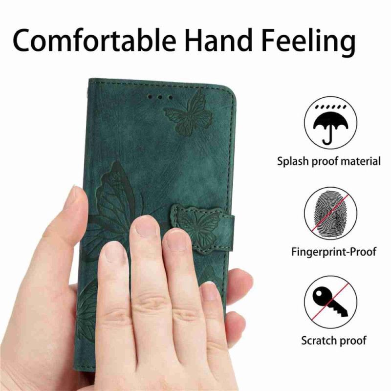 Lederhüllen Für Xiaomi 17 Wildleder-schmetterlingseffekt