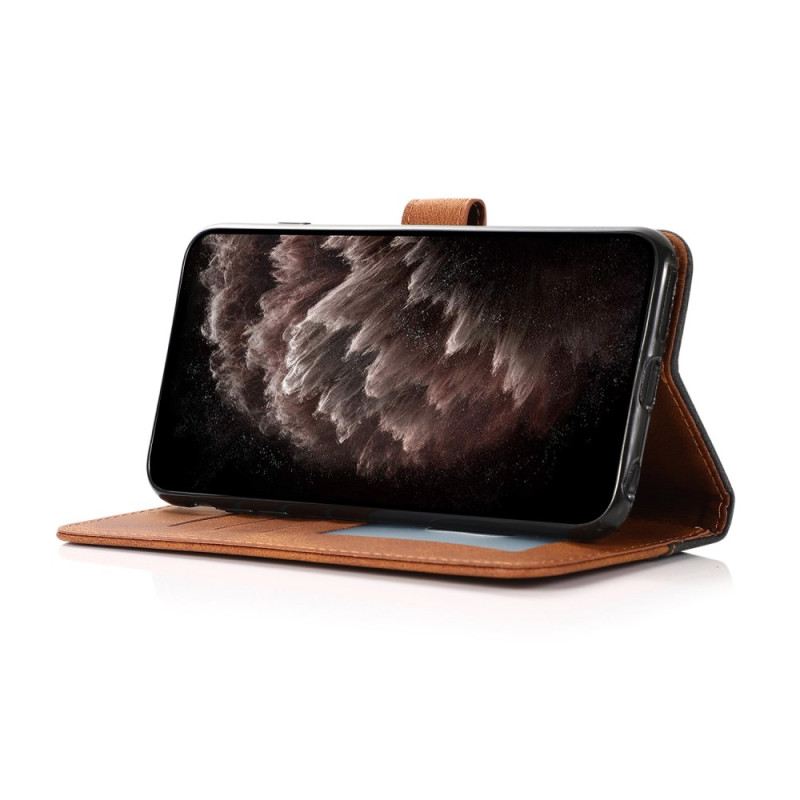 Lederhüllen Für Xiaomi 17 Zweifarbig