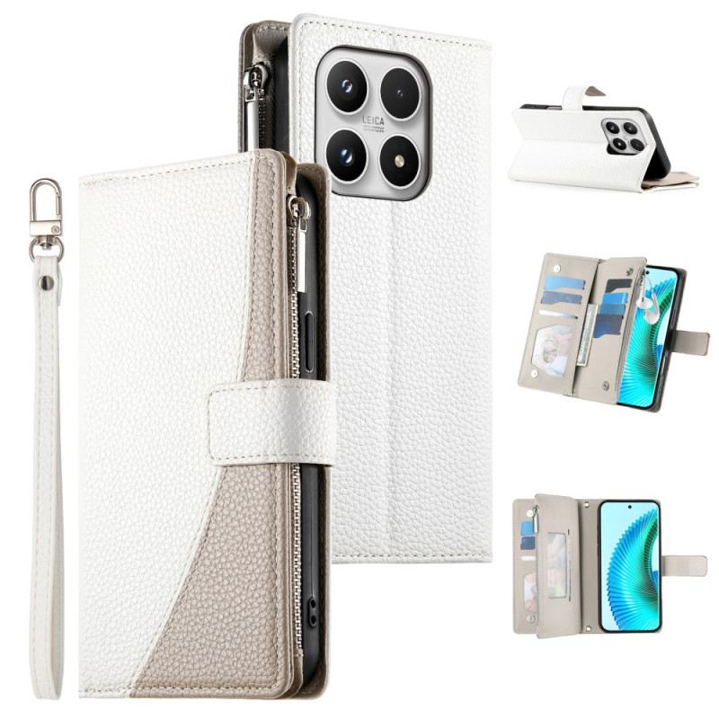 Lederhüllen Für Xiaomi 17 Zweifarbig Mit Riemen