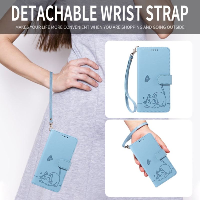 Lederhüllen Xiaomi 17 Grafik-katzen-armband