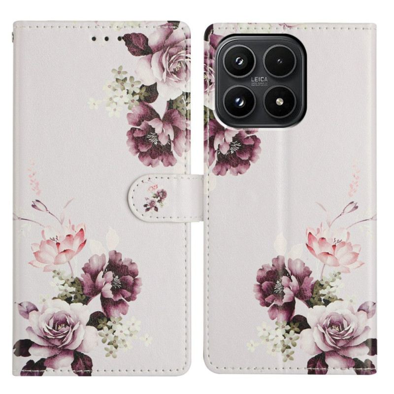 Lederhüllen Xiaomi 17 Handyhülle Blumenmuster