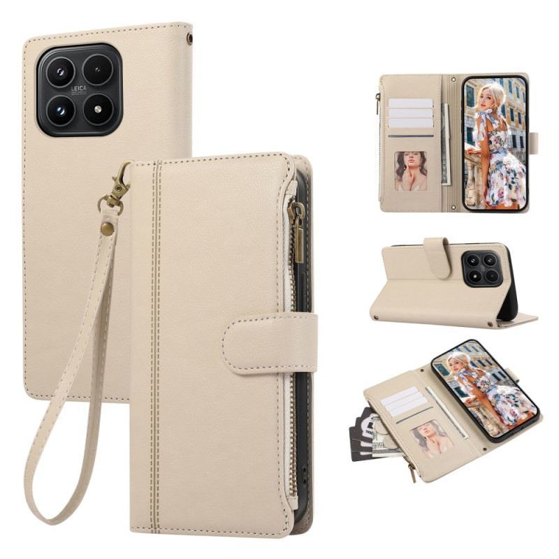 Lederhüllen Xiaomi 17 Handyhülle Geldbörse Mit Schlankem Design Und Trageband