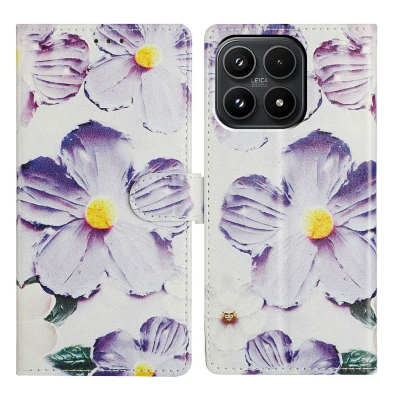 Lederhüllen Xiaomi 17 Handyhülle Lila Blumen