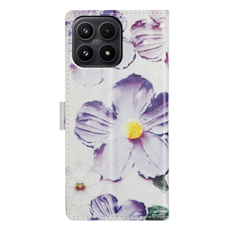 Lederhüllen Xiaomi 17 Handyhülle Lila Blumen