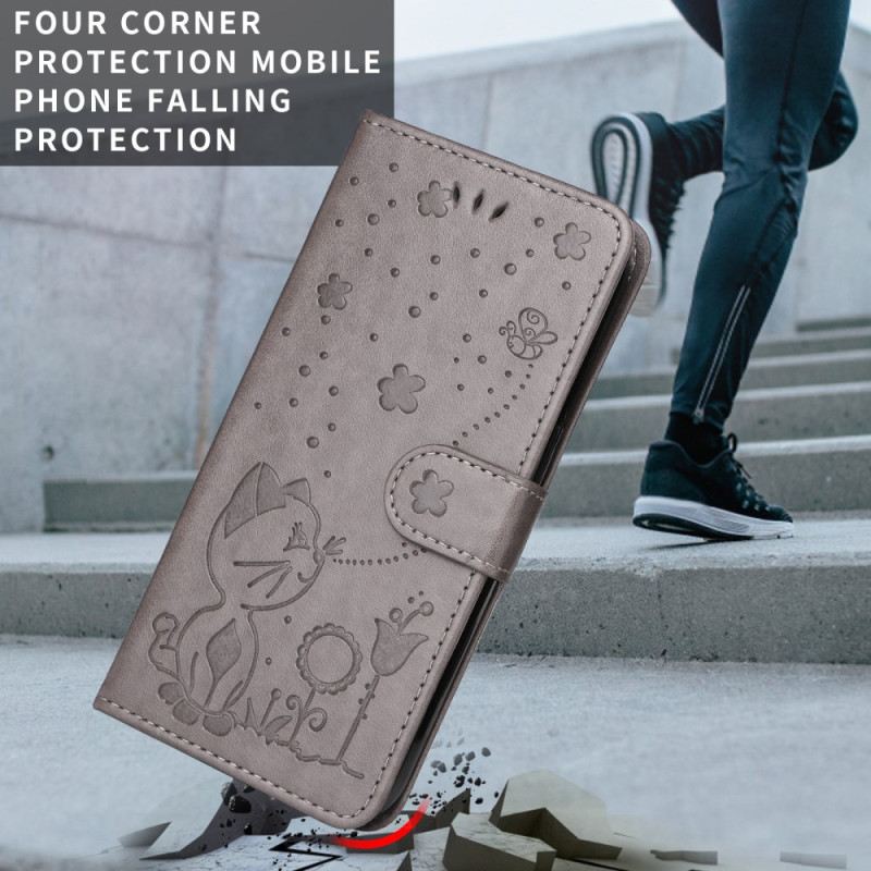 Lederhüllen Xiaomi 17 Katze Und Biene