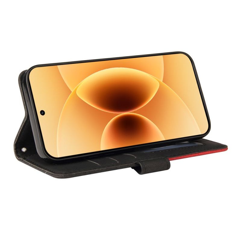 Lederhüllen Xiaomi 17 Zweifarbiges Wellenmuster