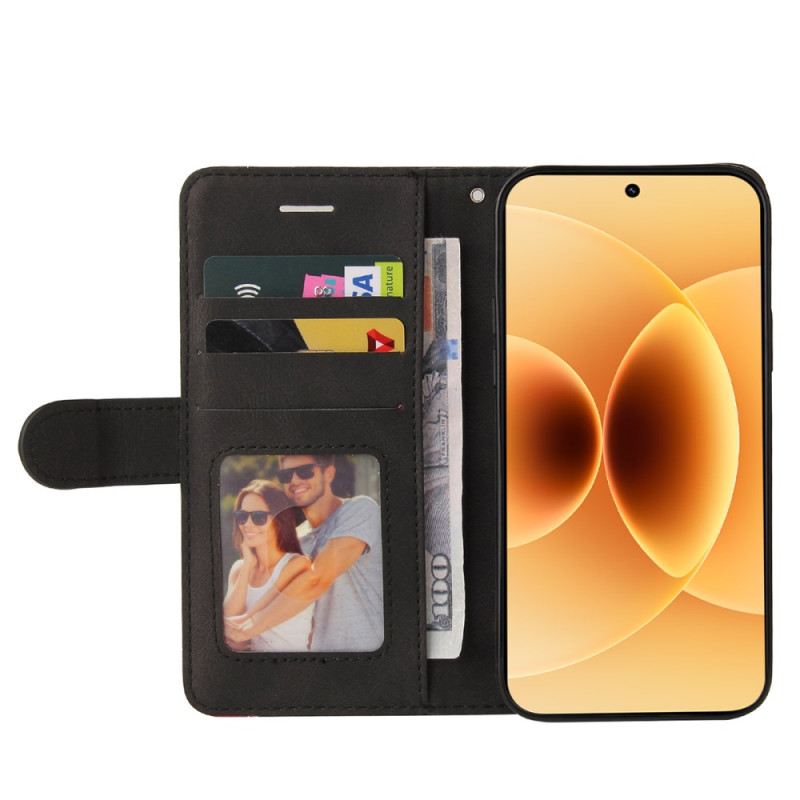 Lederhüllen Xiaomi 17 Zweifarbiges Wellenmuster