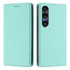 Flip Case Sony Xperia 1 Vii Handyhülle Rfid-schutz Mit Litschi-lederstruktur