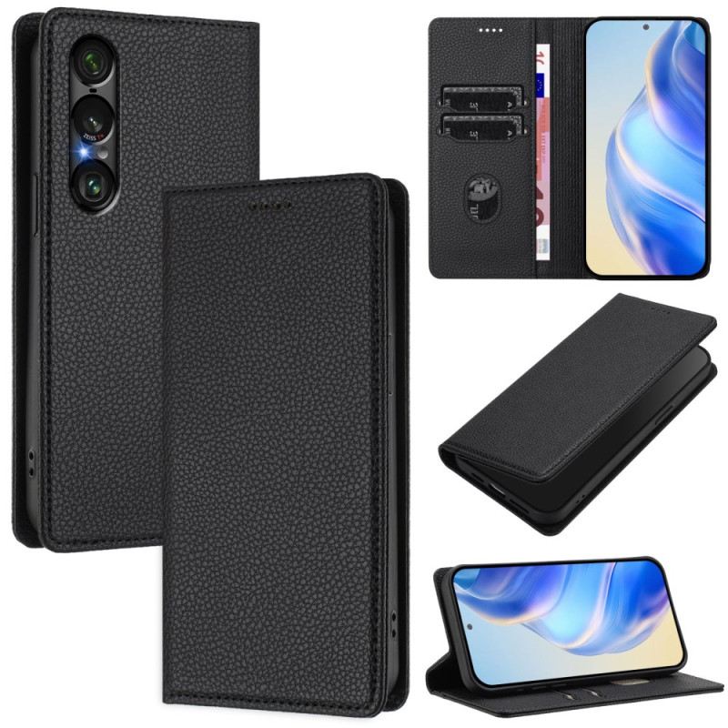Flip Case Sony Xperia 1 Vii Handyhülle Rfid-schutz Mit Litschi-lederstruktur