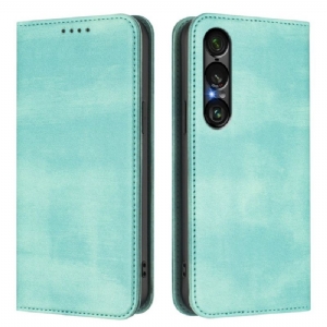 Flip Case Sony Xperia 1 Vii Rfid-schutz Im Retro-design