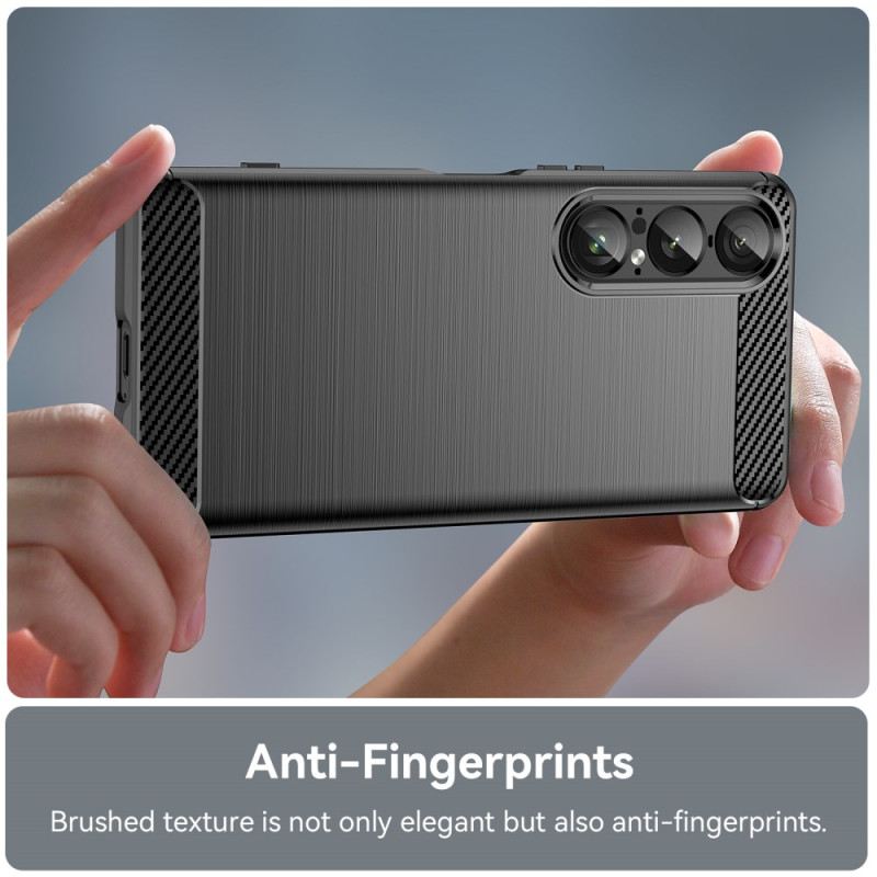 Hülle Sony Xperia 1 Vii Gebürstete Kohlefaser