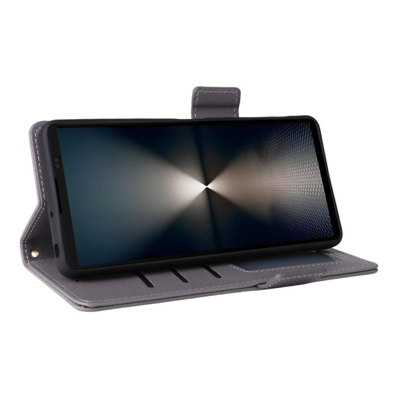 Lederhüllen Für Sony Xperia 1 Vii Litschi-textur Mit Riemen