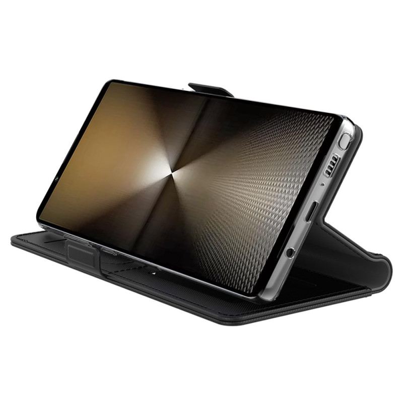 Lederhüllen Sony Xperia 1 Vii Handyhülle Spiegel Und Kartenhalter