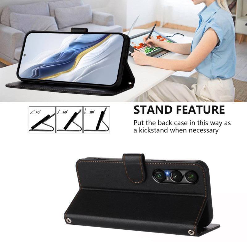 Lederhüllen Sony Xperia 1 Vii Lederoptik Mit Trageband