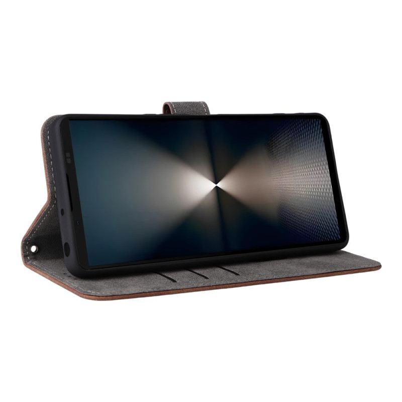 Lederhüllen Sony Xperia 1 Vii Rfid-schutz Und Riemen