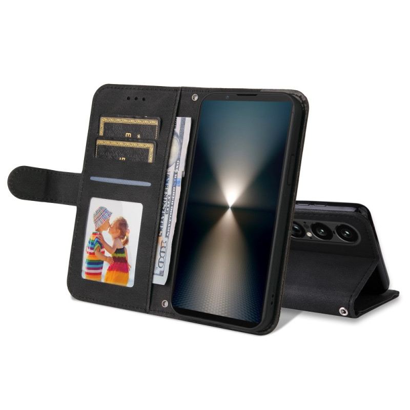 Lederhüllen Sony Xperia 1 Vii Vintage-effekt Mit Niete