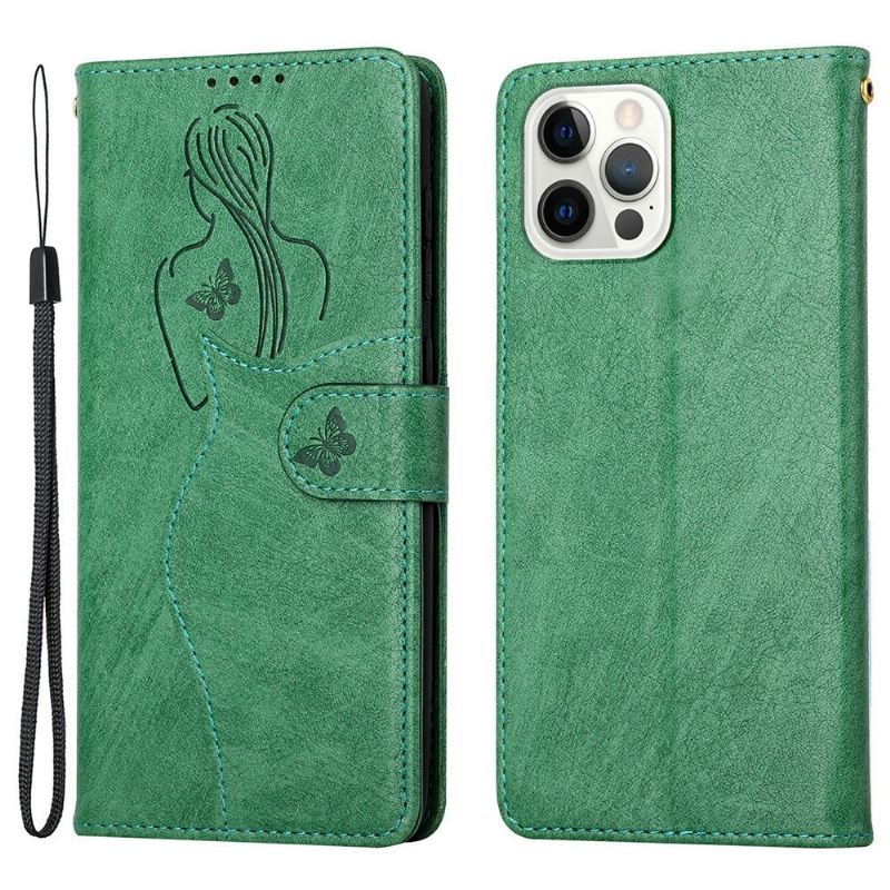 Lederhüllen Für iPhone 13 Pro Premium Illustration Mädchen