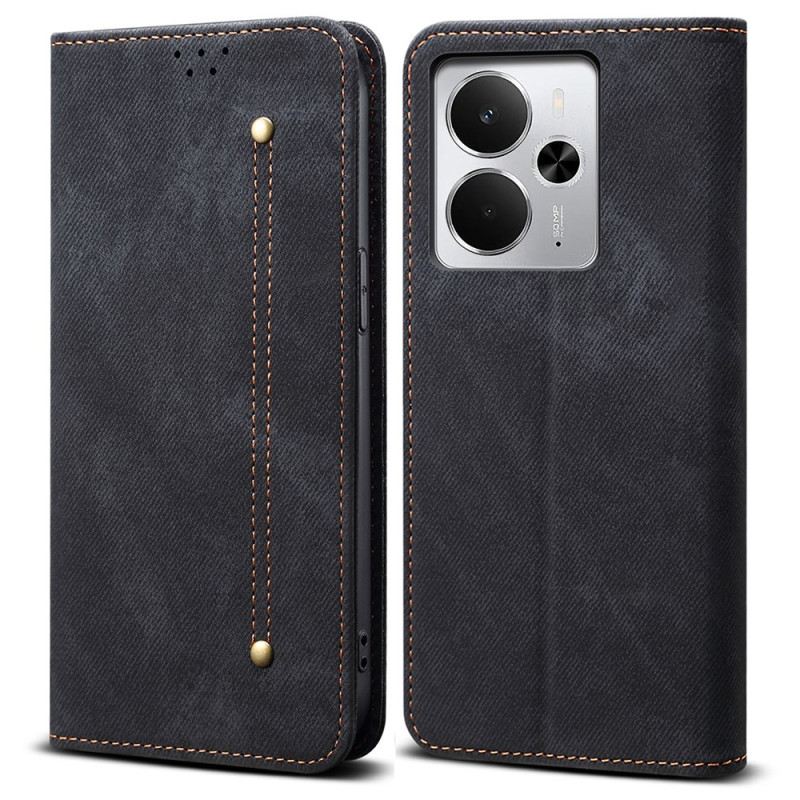 Flip Case Für Realme 14 5g Jeansstoff