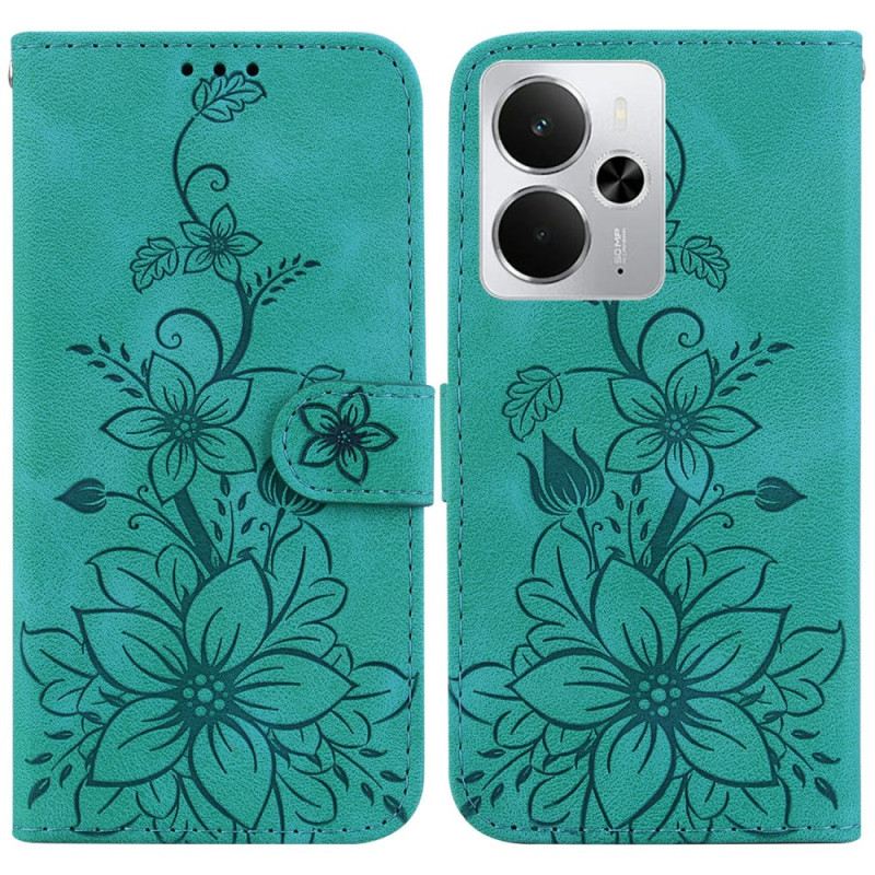 Lederhüllen Für Realme 14 5g Lilien
