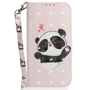 Lederhüllen Für Realme 14 5g Panda-liebe Mit Lanyard