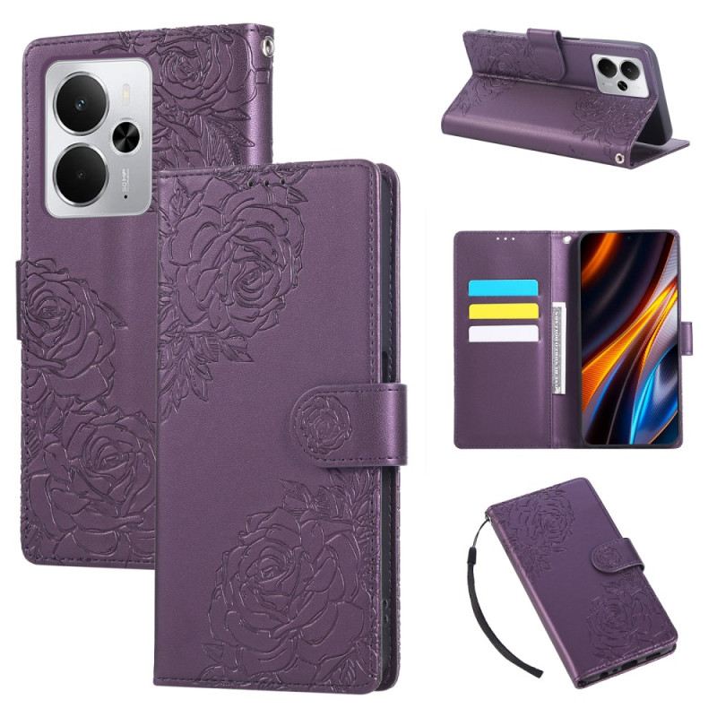 Lederhüllen Für Realme 14 5g Spitzenblumen