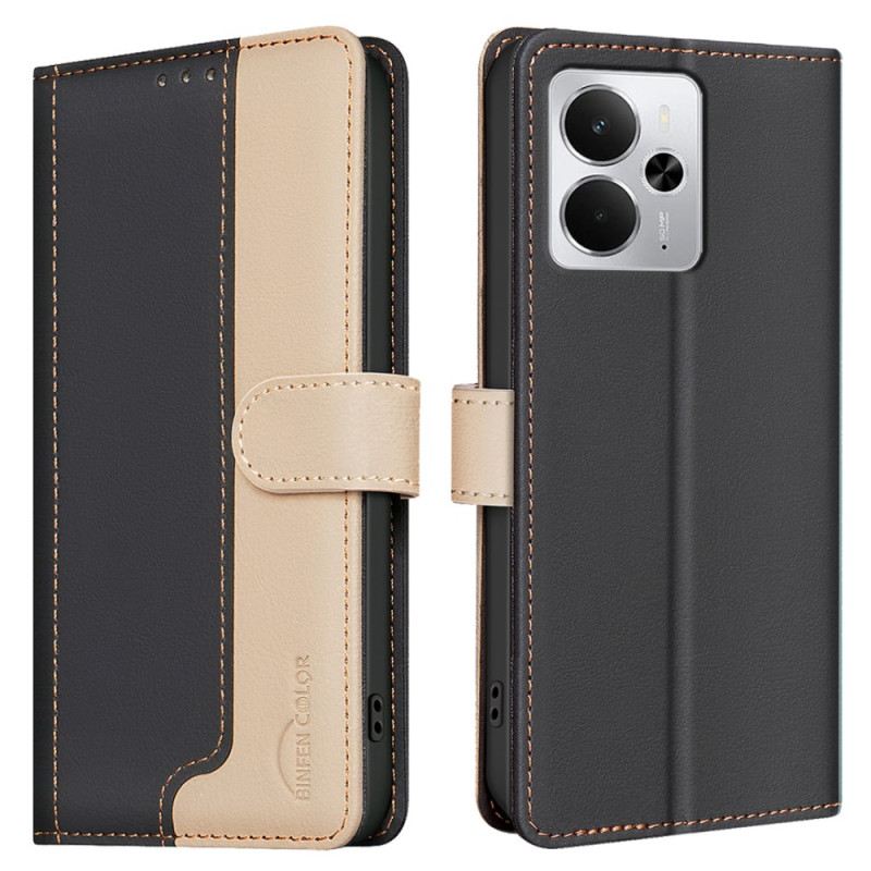 Lederhüllen Für Realme 14 5g Zweifarbig Binfen Color
