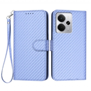 Lederhüllen Realme 14 5g Carbonfaser Mit Riemen