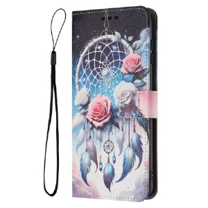 Lederhüllen Realme 14 5g Handyhülle Blumenmuster Und Traumfänger