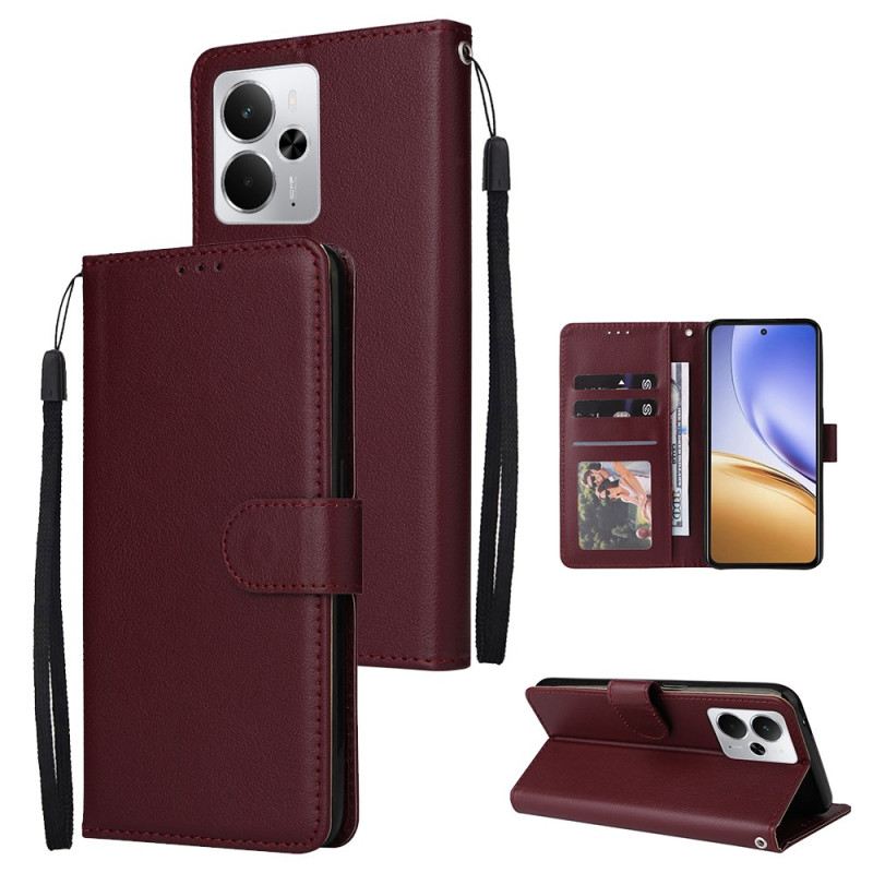 Lederhüllen Realme 14 5g Handyhülle Schlicht Mit Riemen