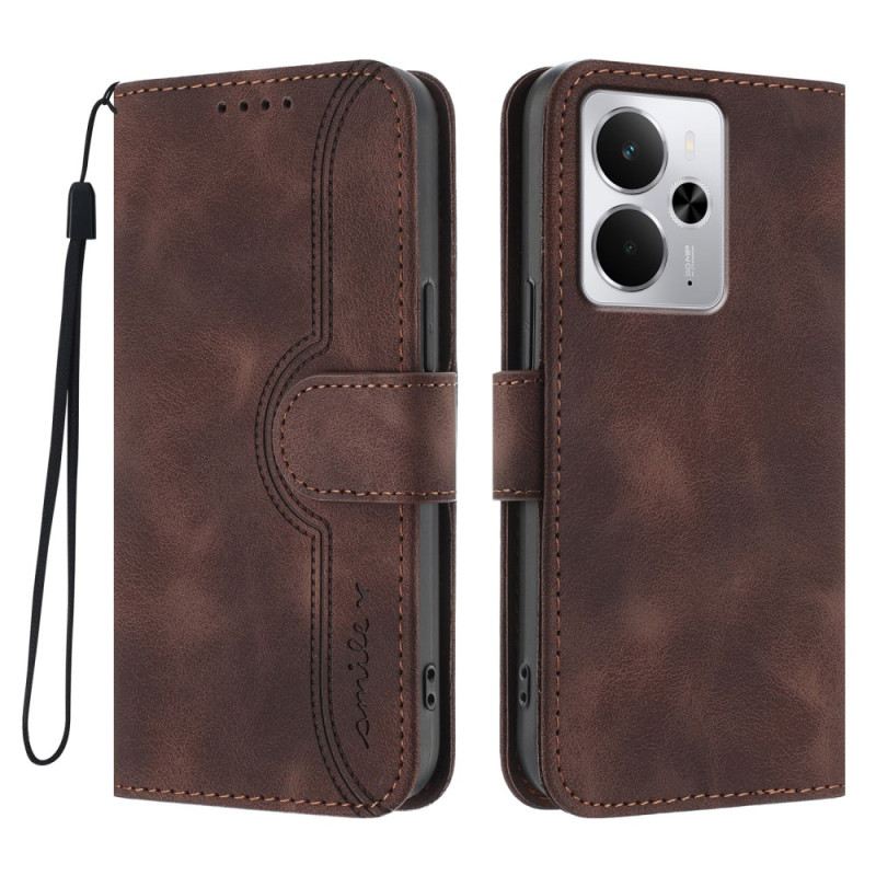 Lederhüllen Realme 14 5g Herzförmiges Lächeln