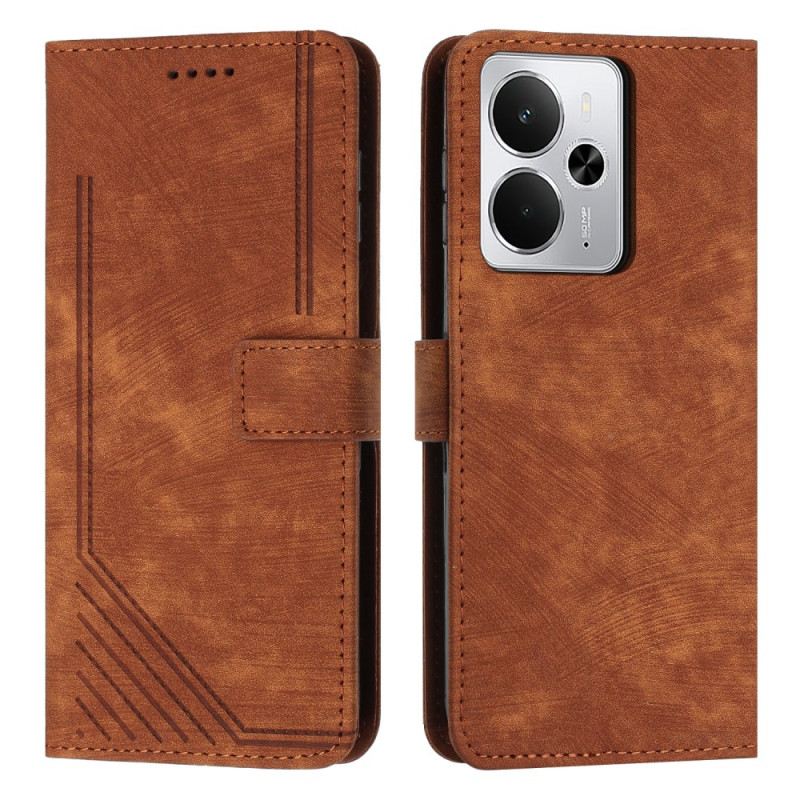 Lederhüllen Realme 14 5g Linien