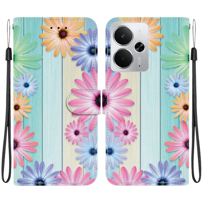 Lederhüllen Realme 14 5g Sonnenblumenmuster