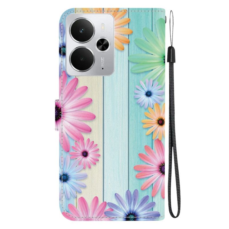 Lederhüllen Realme 14 5g Sonnenblumenmuster