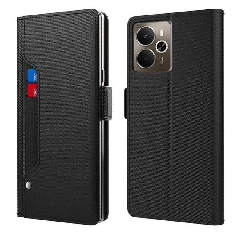 Lederhüllen Realme 14 5g Spiegel Und Herausnehmbarer Kartenhalter