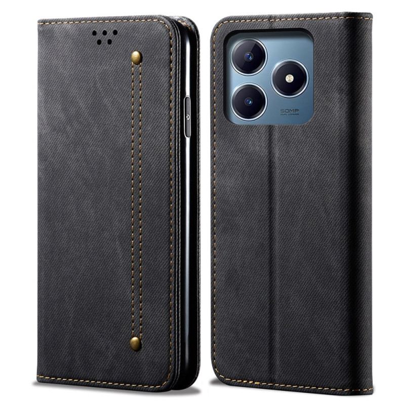 Flip Case Für Realme Note 60x Denim-stoff
