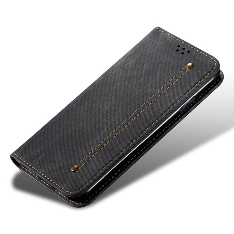 Flip Case Für Realme Note 60x Denim-stoff