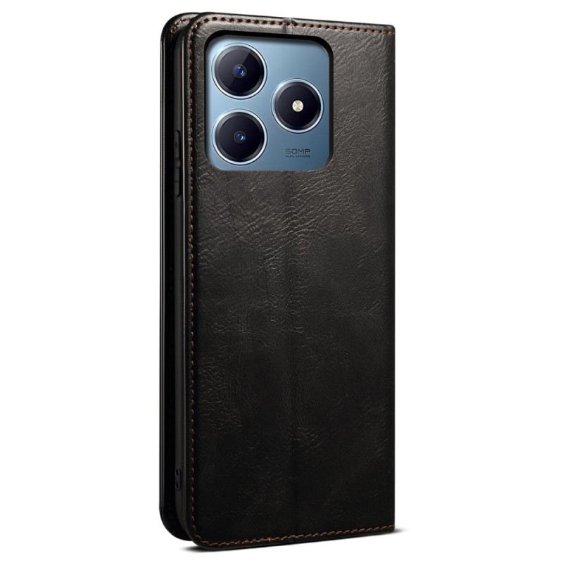 Flip Case Realme Note 60x Gewachstes Kunstleder
