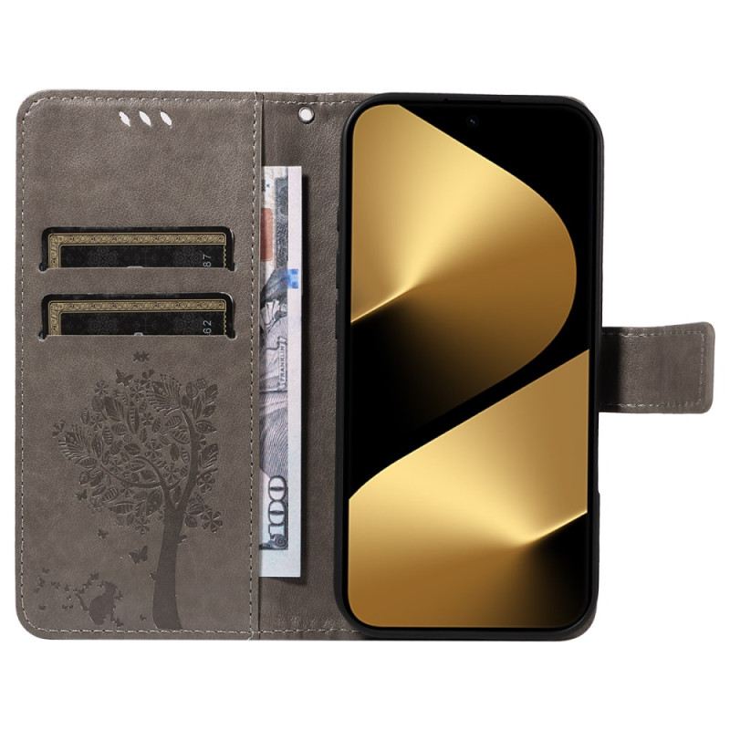 Lederhüllen Für Huawei Pura 80 Ultra Katze Und Baum