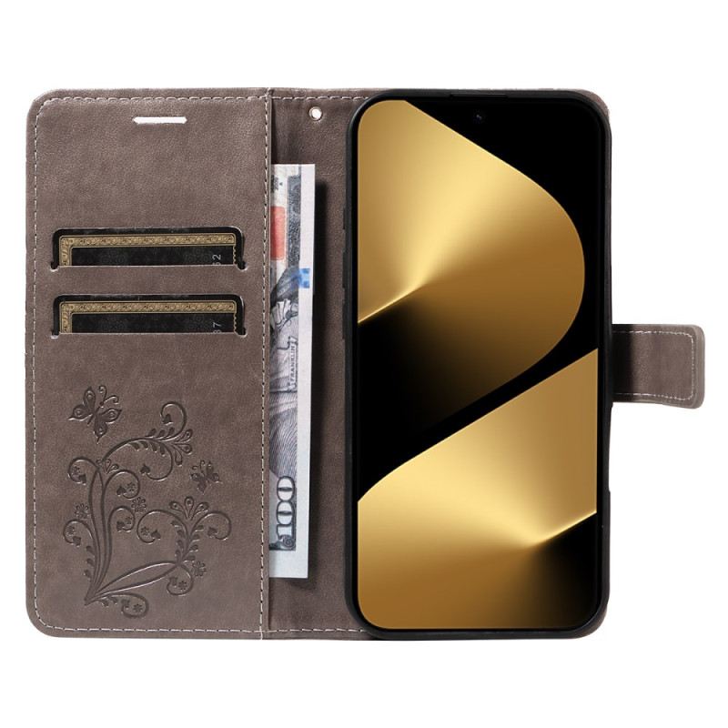 Lederhüllen Huawei Pura 80 Ultra Handyhülle Große Schmetterlinge