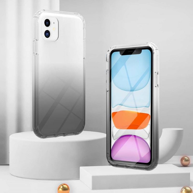 Handyhülle Für iPhone 11 Farbverlauf Mit Gehärtetem Glas