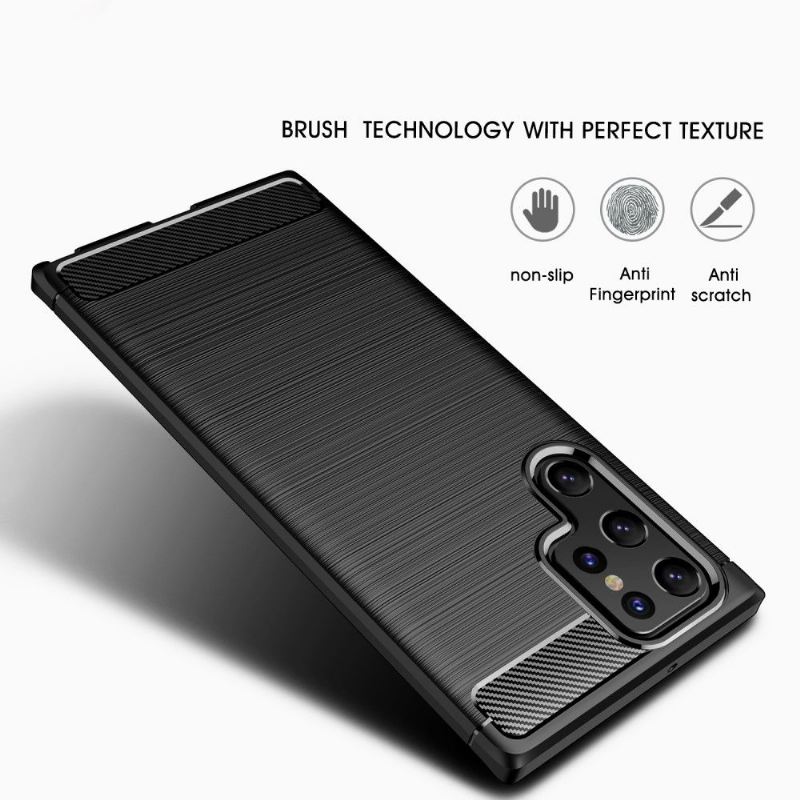 Handyhülle Für Samsung Galaxy S22 Ultra 5G Silikon Gebürsteter Effekt