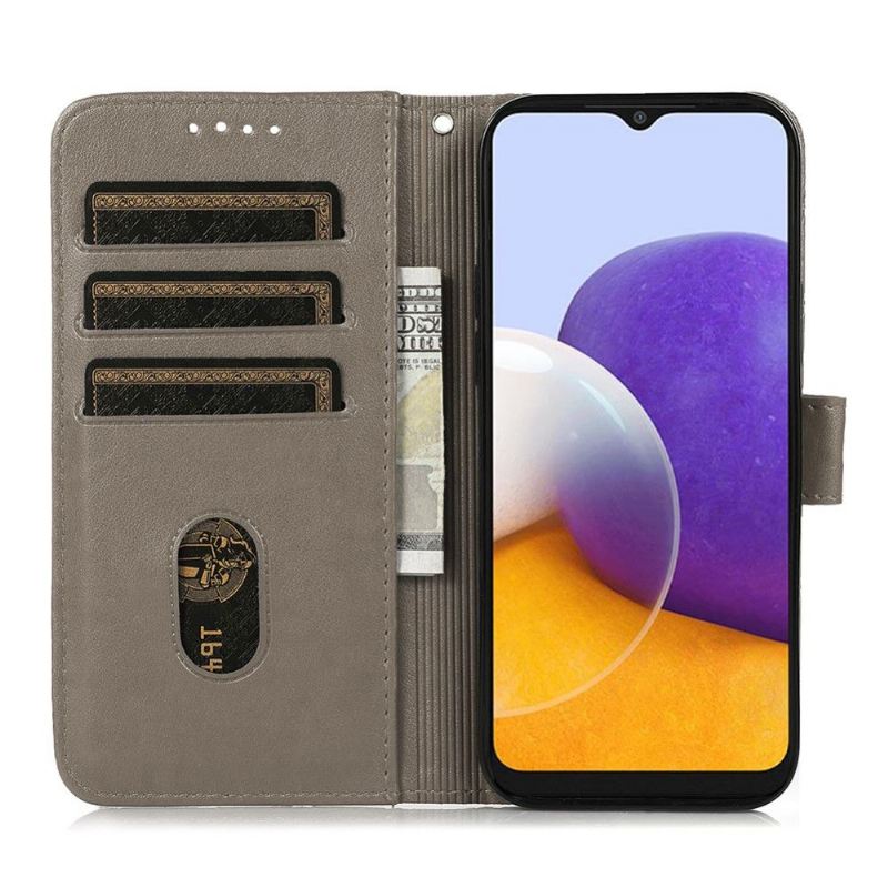 Lederhüllen Für Samsung Galaxy S22 Ultra 5G Flip Case Gitterpatte In Lederoptik