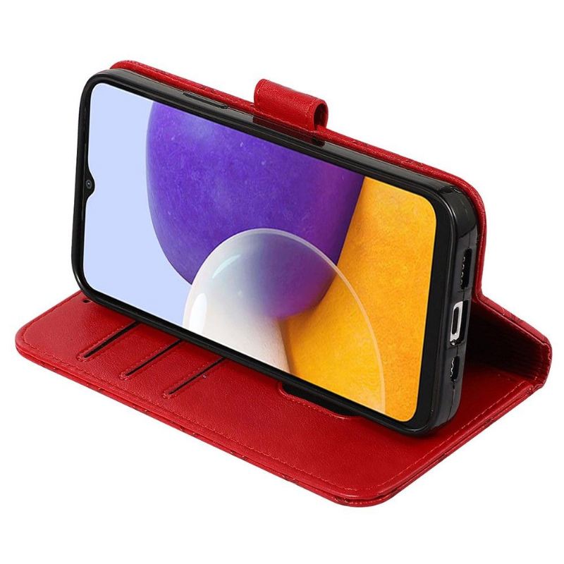 Lederhüllen Für Samsung Galaxy S22 Ultra 5G Flip Case Gitterpatte In Lederoptik