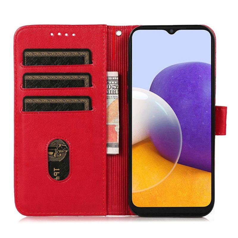 Lederhüllen Für Samsung Galaxy S22 Ultra 5G Flip Case Gitterpatte In Lederoptik