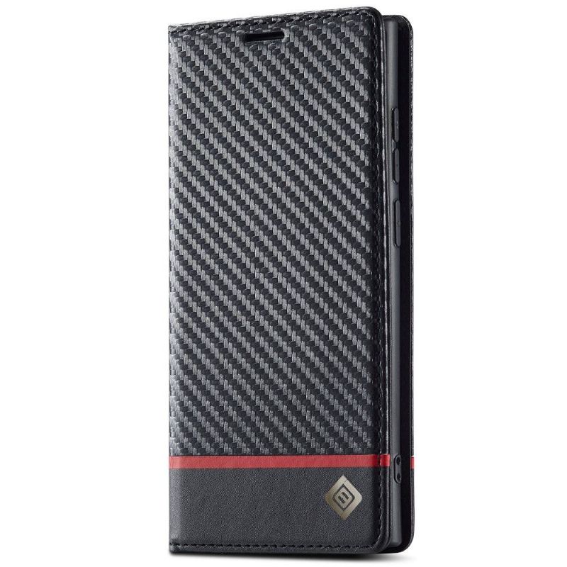 Lederhüllen Für Samsung Galaxy S22 Ultra 5G Flip Case Flip Kohlefaser